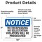 Signmission No Trespassing No Solicitation Violators OSHA Notice Sign, Vinyl Decal, 10in W x 7in L, 2PK OS-2PACK-NS-D-710-L-14938 - alternate 4